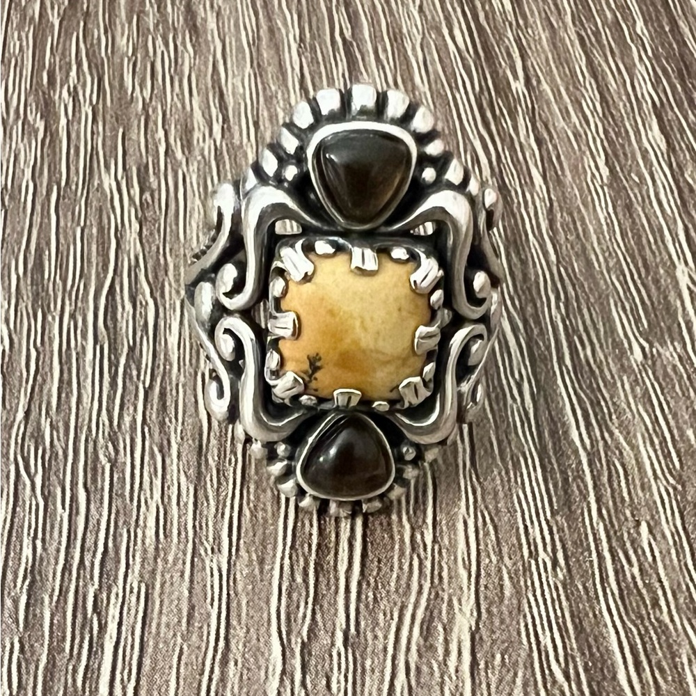 Carolyn Pollack Jasper and Smokey Ring